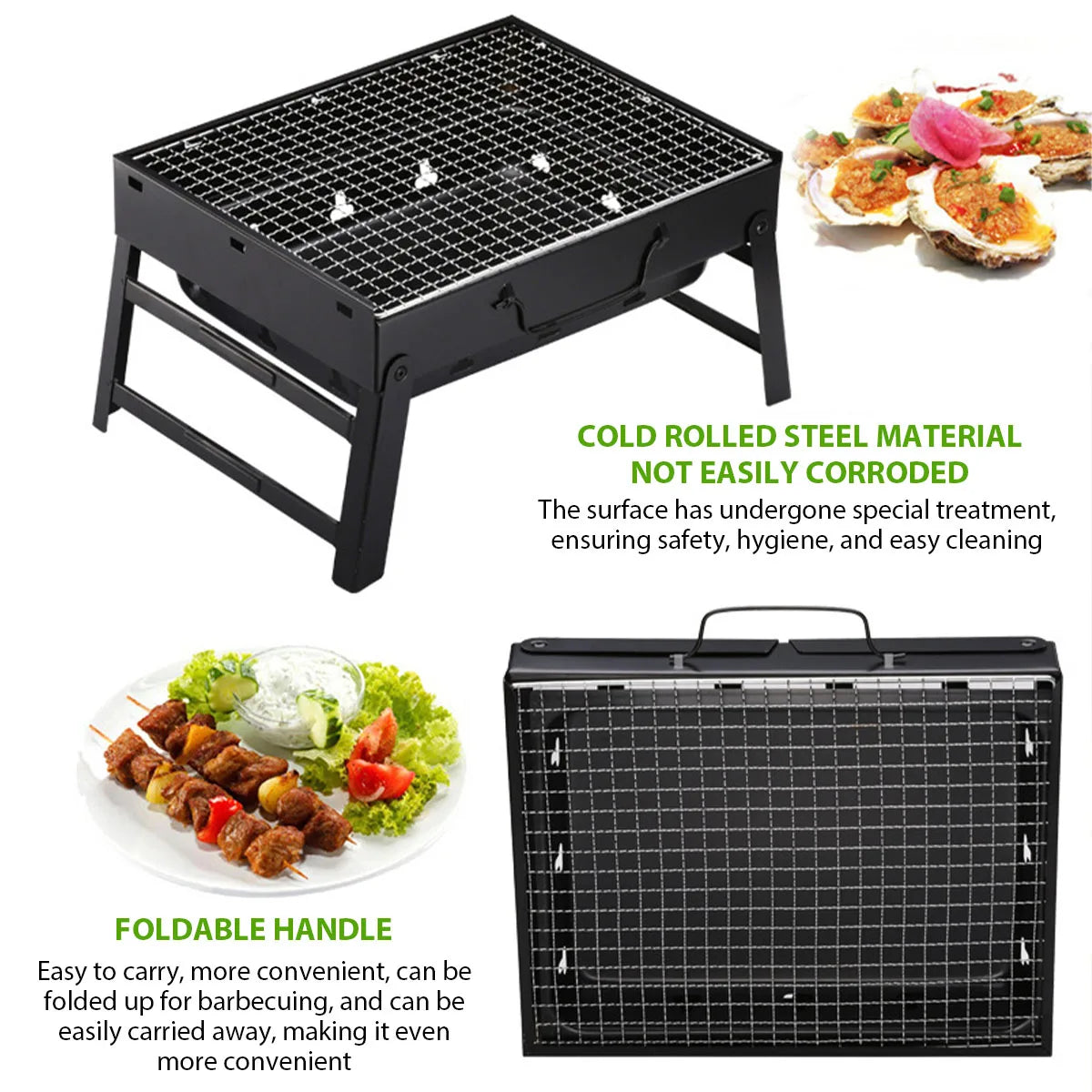 Portable Mini Charcoal BBQ Grill - Stainless Steel Tool Kit for Outdoor Cooking & Camping | AlluCanFind