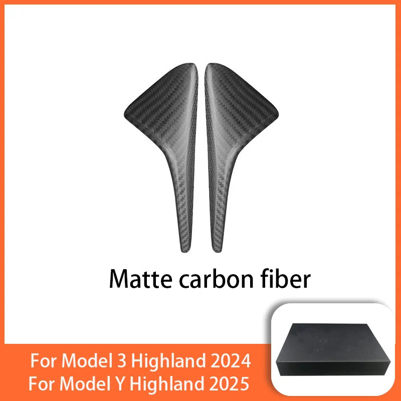 100% Real Carbon Fiber Side Camera Cover For Tesla Model Y Juniper 2025  Model 3 2017-2025 Leaf Board Sticker Accessories