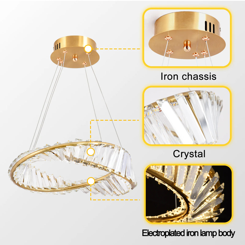 Led Luxury Ring Pendant Lights For Living Dining Room Chandelier Modern Home Decor Ceiling Lamp Nordic Luminaire Fixture Lustre