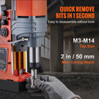 VEVOR 1300W 1400W 2" Electric Drilling Machine Magnetic Drill Press Boring Diameter Power Drill 810 PRM 1-second Release Drill