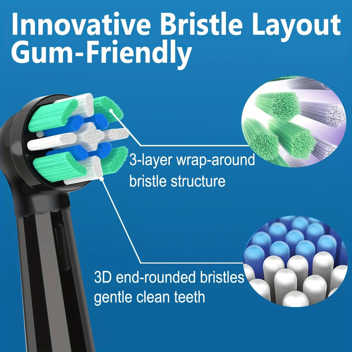 Toothbrush Heads Compatible with Oral B iO 3/4/5/6/7/8/9/10 Electric Toothbrushes, Replacement Toothbrush Heads for iO 4-12Pcs