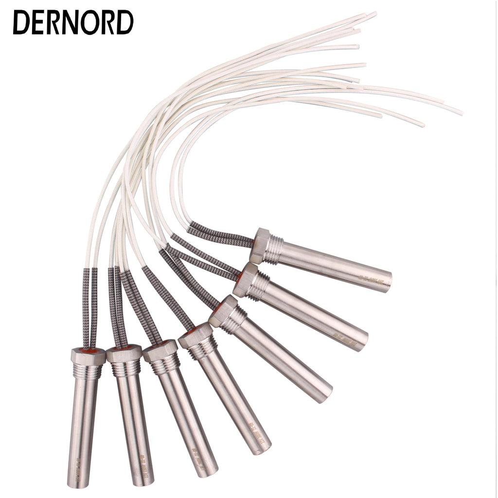 Dernord 12V Immersion Cartridge Heater Hot Rod 24V Heating Element Replacement with 1/2"NPT Thread 100W 150W  200W 300W
