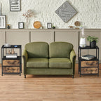 Nightstand with Charging Station - USB/Power, 2-Tier Bedside Table w/2 Drawers & Shelves, Compact for Bedroom/Living Room