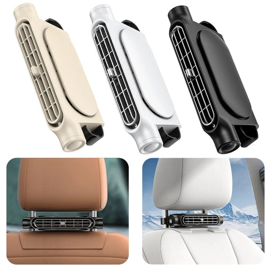 Portable Car Seat Fan with Three Speed Settings Adjustable Airflow USB Powered for Front and Rear Seats
