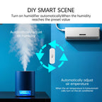 Tuya Smart WiFi Hygrometer Thermometer Real-Time Alerts Voice Alarm No Hub Required for Hotels Android Operating System Battery