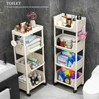 Kitchen Organizer Storage Rack Mobile Snack Toy Trolley Desk Side Book Shelf Rack Wheels