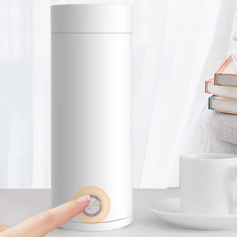 EU Plug Mini Portable Electrothermal Cup 400ML Travel Electric Kettle Heating Water Insulation Integrated Teapot Travel Thermos
