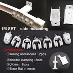 Flexible Ceiling & Wall Mounted Curtain Track Rail Bendable Plastic Steel Design for Bay Windows/Balcony 1-10M White Noise-Free