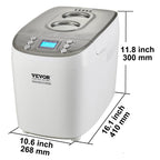 SucceBuy 2/3 LB Bread Maker 15-in-1 Dough Machine Nonstick Ceramic Pan Automatic Bread maker with Gluten Free Setting