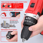 3-in-1 Multipurpose Electric Drill Cordless Impact Drill Speed Adjustable Electric Screwdriver Applicable to 21V Lithium Battery