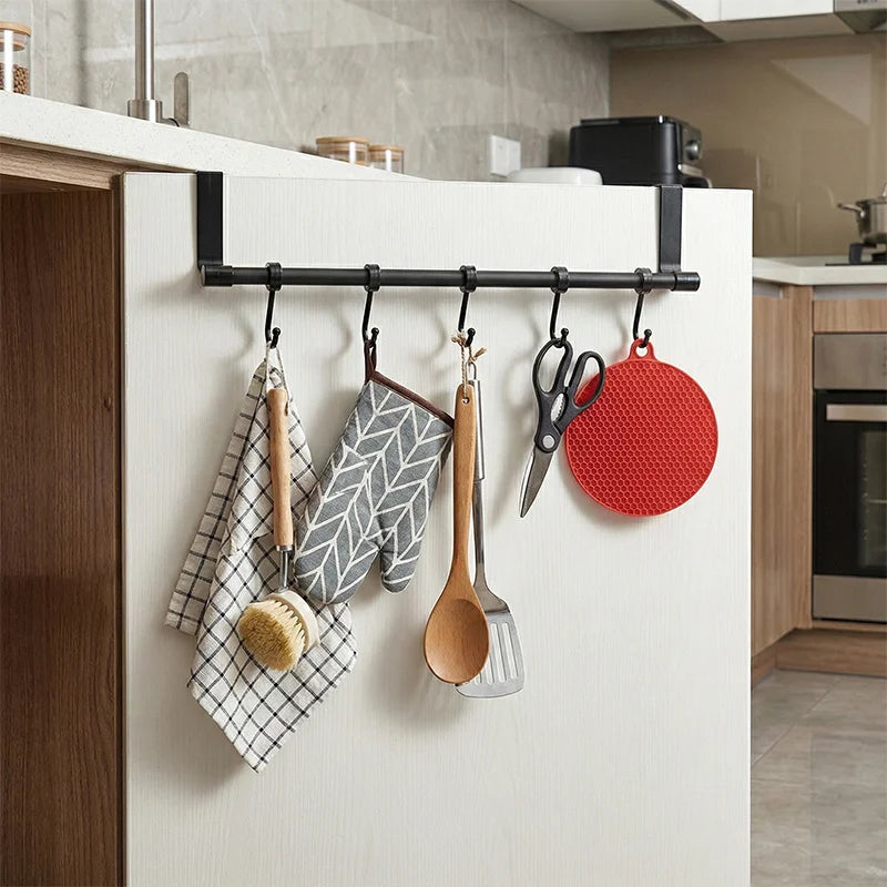 Multi-Functional Wall-Mounted Kitchen Cabinet Storage Rack - Space Saving Dishcloth Holder for Home,Bathroom,No Drilling Require