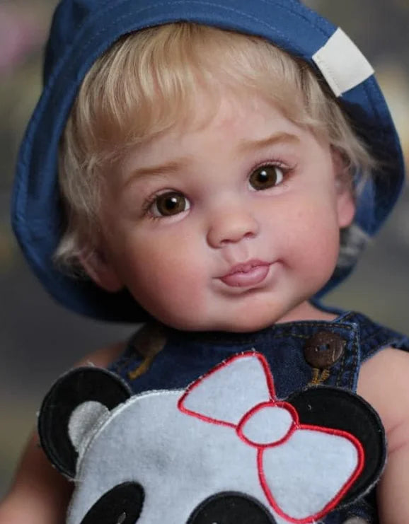 NPK New Arrival Unfinished Unpainted DIY Reborn Doll Kit  Emmeline Huge 28inch Toddler Doll Parts with cloth body and random eye