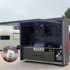 Customized Wholesale Outdoor Cooking Station Brushed Silver Intelligent BBQ Pod Full Kitchen Cabinets