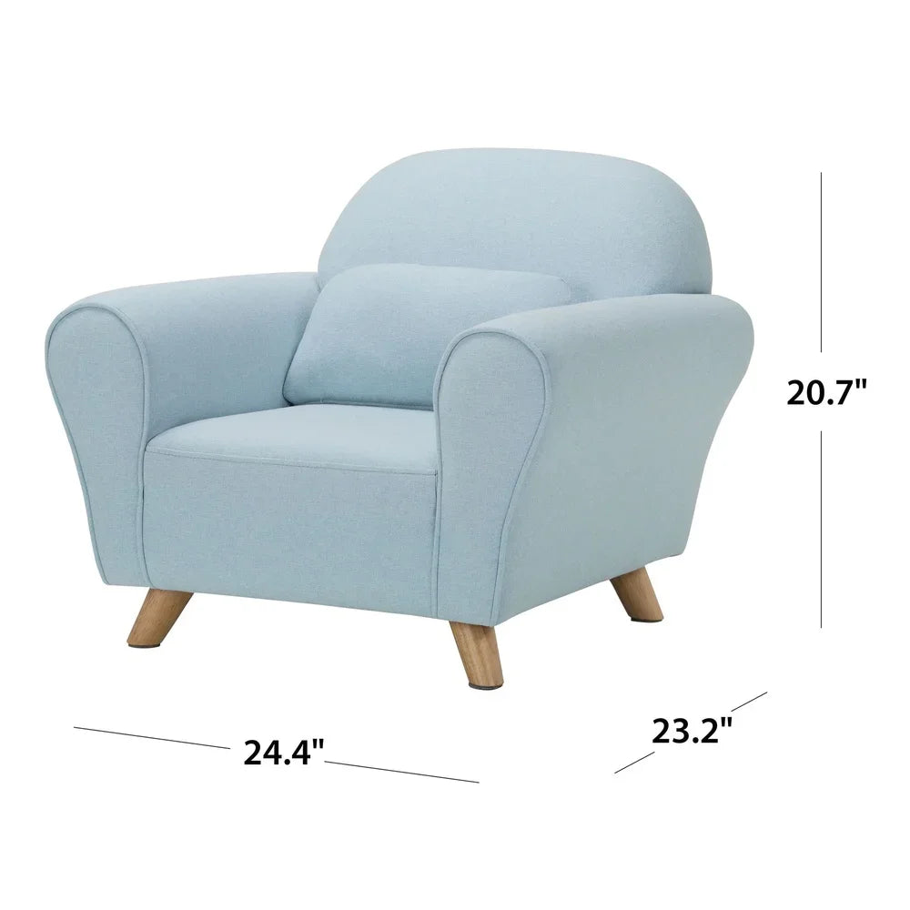 Children's Upholstered Accent Armchair Stylish Indoor Armchair Cozy Foam Filling Sturdy Wooden Frame Easy Assembly Kids Room