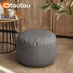 OTAUTAU Big Faux Leather Ottoman Pouf Stool with Filling Bean Bag Footrest Footstool Corner Door Side Seat Futon Frameless JD007