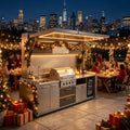 Customized Luxury Stainless Steel Outdoor Kitchen Cabinets with Full Cooking Equipment,Modular Outdoor Kitchen for Garden