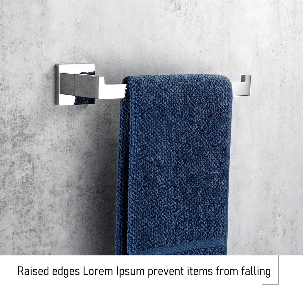 Chrome Polished WC Accessories Toilet Paper Holder Wall Hook Towel Bar Robe Hanger Rack Stainless Steel Bathroom Hardware Set