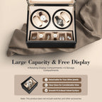 Storage Display Case 4+6 Automatic Rotation Leather Wood Watch Winder with Pillow Luxury Box Black/Brown