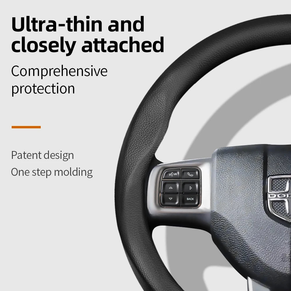 Suitable for Dodge Ultra-Thin Breathable Leather Steering Wheel Cover Suitable for Challenger Journey Charger Caliber Durango Ram 1500 Grand Caravan Dart Dakota Nitro Avenger Viper