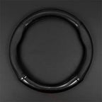 PU Leather D-shaped Steering Wheel Cover with Carbon Fiber Pattern Inner Circle – Non-Slip Sporty Grip for Car Steering Wheels