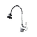 Chrome Finish Kitchen Faucet with Flexible Arc 360 Degree Rotatable Sprayer Stainless Steel Bathroom Sink Wall Mount Water Mixer