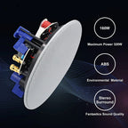 Herdio 4PCS 4'' 320W 2 Way Flush Mount Passive Ceiling Speakers Home Recessed Speaker System Perfect For Bathroom Living Room