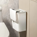Kitchen Trash with Cover Home Cupboard Door Wall-mounted Hanging Creative Storage Toilet Bathroom Paper Basket Papelera