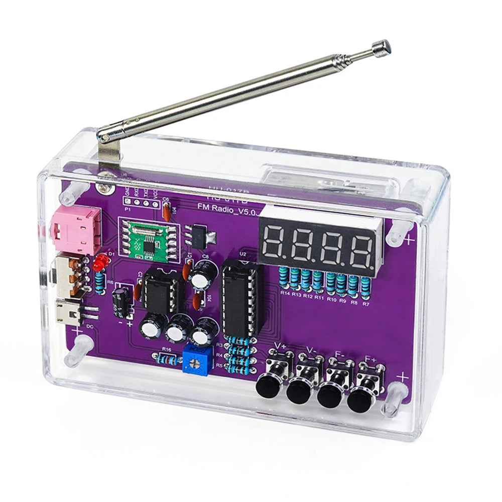 DIY Welding Kits 87-108MHz HU-017A/HU-017B RDA5807S Radio Kit FM DIY Electronic Parts Learning Set