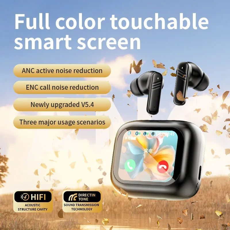 Bluetooth V6.0 headphones AI translation OWS LCD touch screen sports wireless high-definition stereo long-life headphones