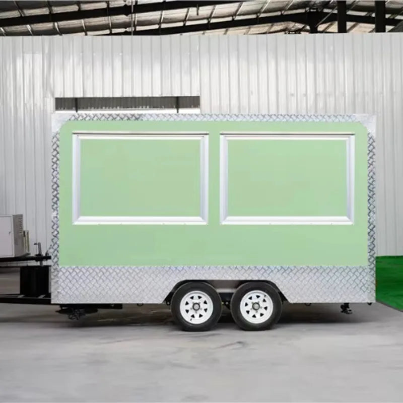 Standard Food Truck Trailer Mobile Kitchen / Ready To Eat Food Van with Full Set Equipment