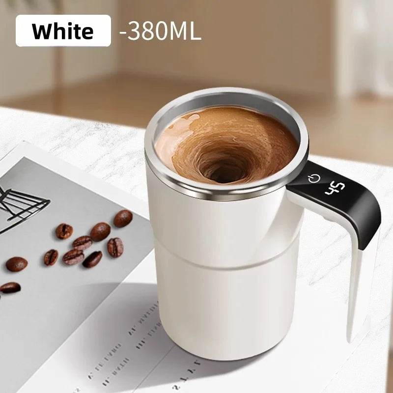 New USB Rechargeable Automatic Magnetic Cup Electric Coffee Milk Self Mixing Mug Home IP67 Waterproof Food Safe 380ML Coffee Mug