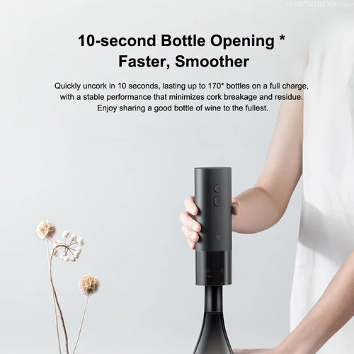 Xiaomi Mijia Electric Wine Opener Battery Automatic Bottle Cap Opener for Red Wine Beer with Foil Cutter Kitchen Accessories