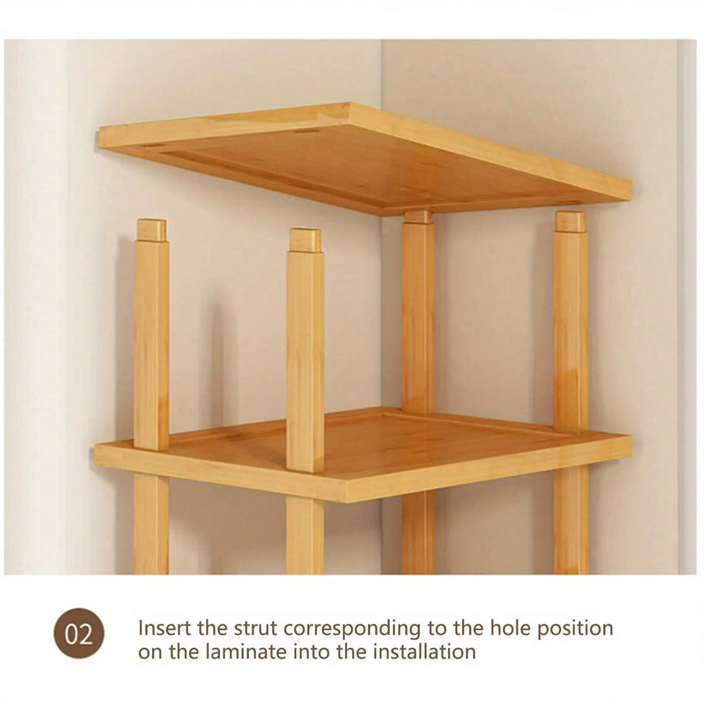 Multifunctional 6 Layers Shoes Rack Bamboo Shoe Cabinets Stackable Stand Shoes Storage Shelf Organizer For Entryway Livingroom