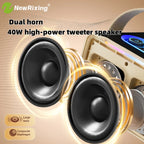 Portable wireless speaker with 2 microphones, karaoke machine,40W high volume,knob buttons,RGB lights,supports BT,USB,AUX,TF,MIC