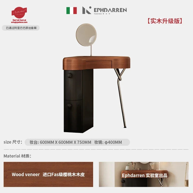Bedroom Wood Makeup VanitiesTables Black Stool Small Chair Drawers Dressers Bedroom Girl Mirror Corner Coiffeuse Furniture Home