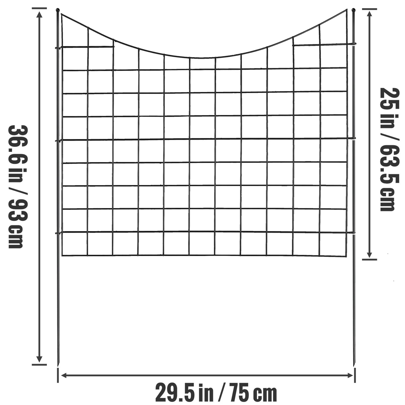 SucceBuy Garden Fence No Dig Fence Animal Barrier Fence Underground Decorative Garden Fencing with 1.5 in Spike Spacing for Yard