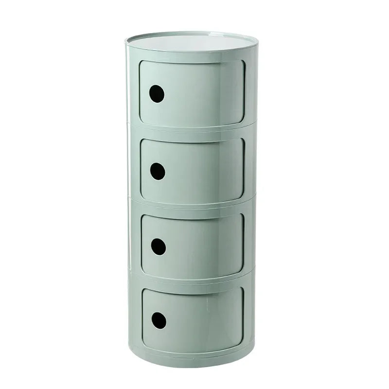 Creative Bedroom Bedside Table Modern Minimalist Round Storage Small Cabinet Large Capacity Plastic Side Cabinet