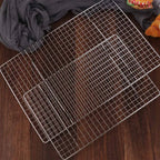 Kitchen Accessories Grid Mesh Baking Cooling Rack Nonstick Rectangular Barbecue Holder Shelf Wear-resistant Oil Drain Rack Oven