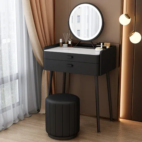 Rockboard Solid Wood Dressing Table Bedroom Modern Simple and Luxury Small 60 Mini 50cm Mesh Red Small Unit Makeup Table