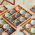 Wooden Tea Cooking Tray Utensils Four  Grids Hot Pot Restaurant Sauce Dish Ceramic Material  Style Fruit Tray