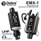 EMX-1 Wireless Monitoring System, Portable UHF Rechargeable Wireless System for Musical Instruments, Dynamic Wired Microphone