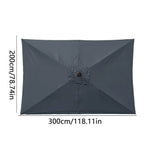 Outdoor Umbrella Replacement Canopy 6.6x10ft Rectangle Cantilever Umbrella UV Protection Heavy Duty Parasol Top Garden