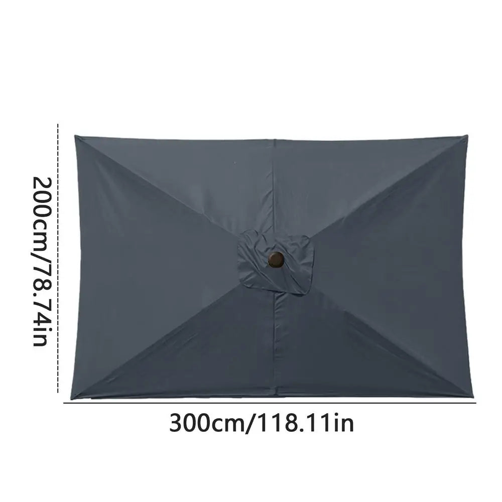 Outdoor Umbrella Replacement Canopy 6.6x10ft Rectangle Cantilever Umbrella UV Protection Heavy Duty Parasol Top Garden