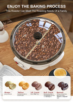 XEOLEO 800g Electric Coffee roaster 1200W Automatic Coffee Bean Baker Coffee baking machine suitable for Peanut Bean Roaster
