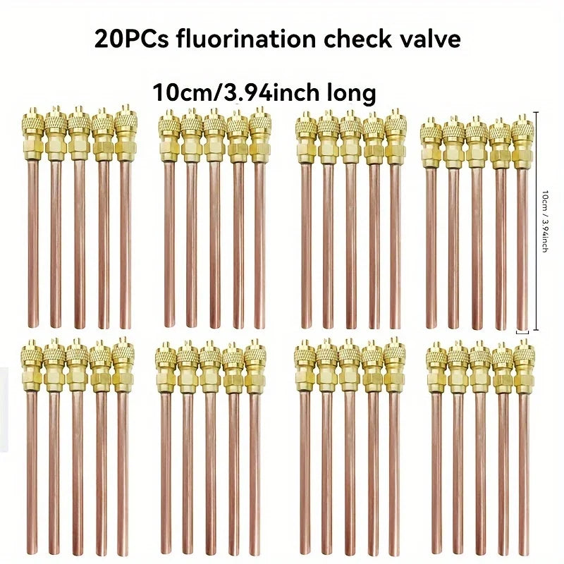 10/20PCS Car AC Refrigeration 100mm/125mm Accessories Valves Copper Tube Filling Parts 3.4 Mpa Home DIY Power Tool