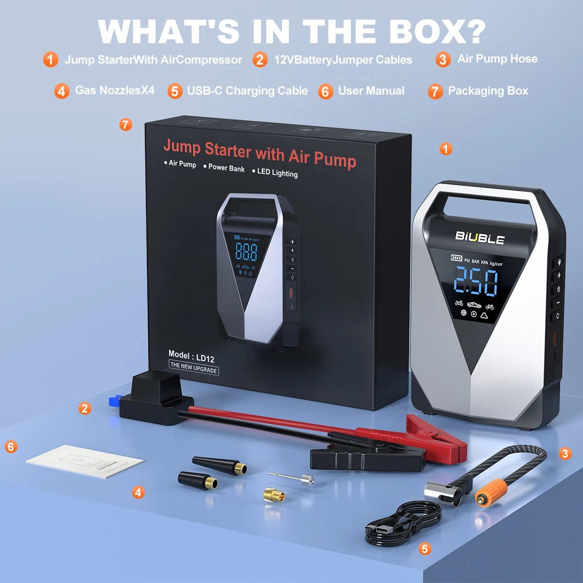 Car Jump Starter 4000A/7000A 15800mAh/26800mAh Car Battery Auto Battery Booster Starting Device for Petrol Diesel Powerbank