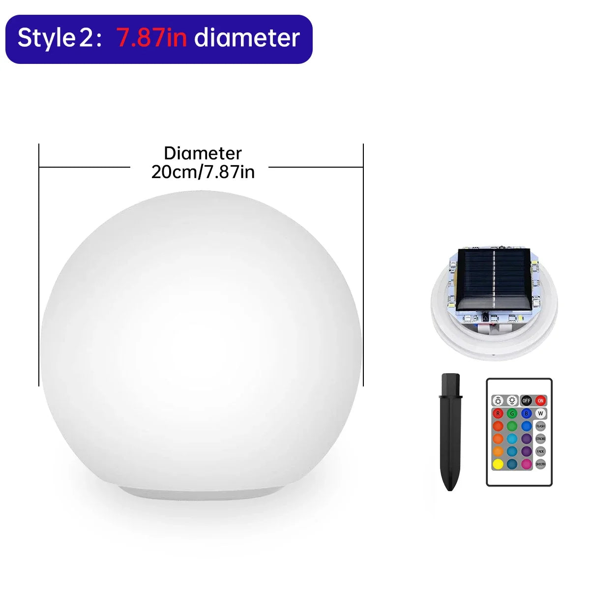 Solar Rechargeable LED Ball Light Color Changing Solar Globe Lamp IP67 Waterproof Outdoor Garden Light for Bar Yard Patio Path