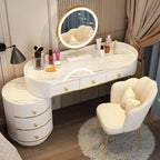 Pink White Vanity Table Women Luxury Nail European Big Stool Study Dressing Table Organizer Mesa De Maquillaje Home Furniture