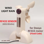 Smart Wireless Wind Light Rain Sensor,RF433 Signal Transmitter,only for Dooya RF433 Curtain Motor,Open Close Window Automatical