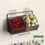 Kitchen Shelf Snack Multi-Functional Vegetable Spice Organizer Wall-Mounted Shelf Over-The-Door Hanging Basket
